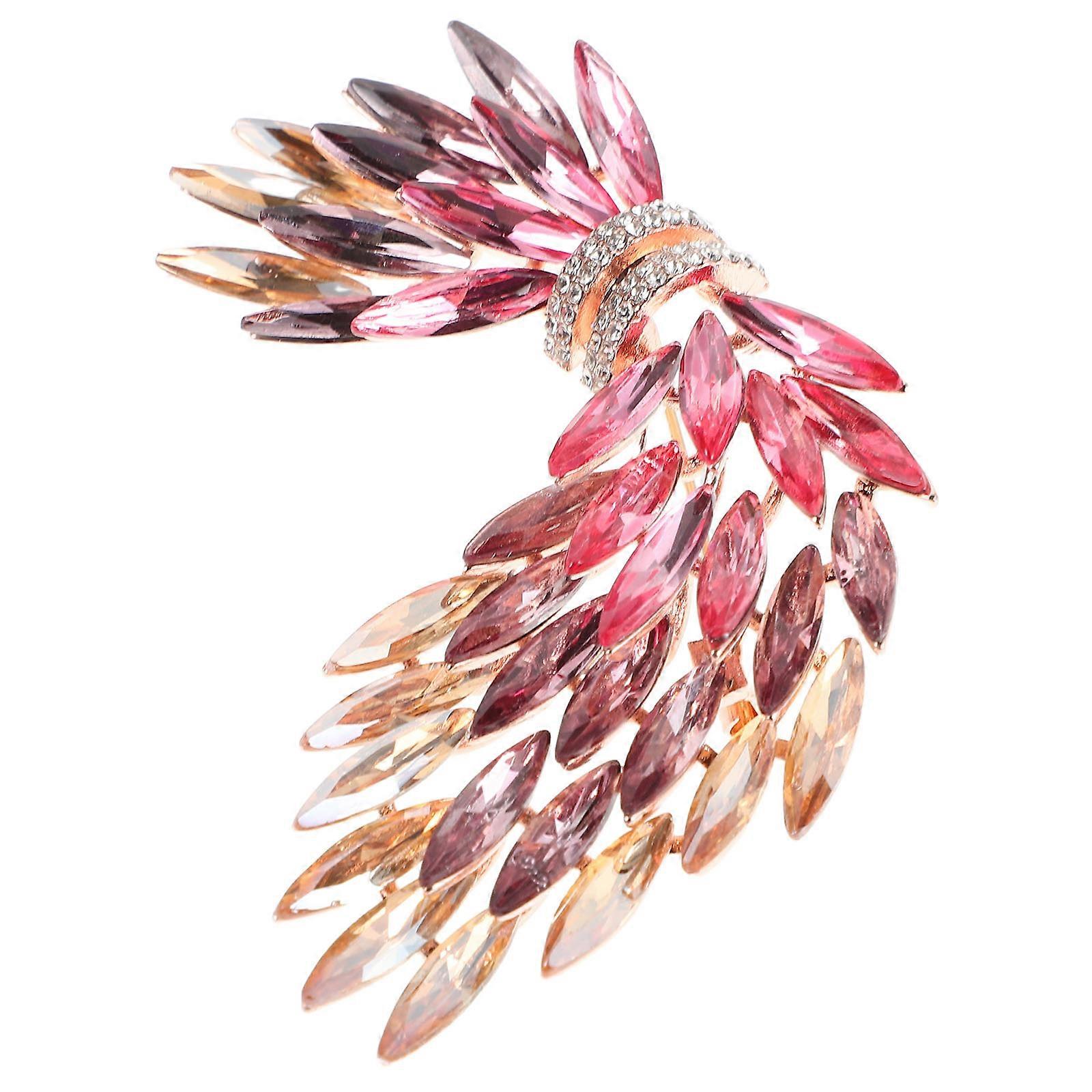Rhinestone broche stifter zink legering vinge form antislip funktion til kvinder middage tilbehør 1stk