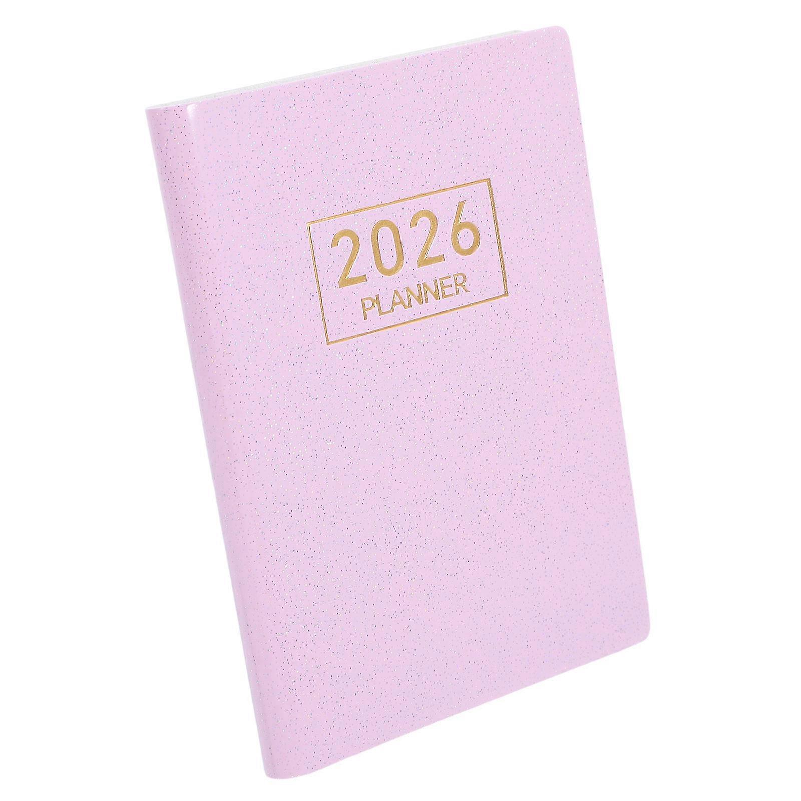 Compact Pink Calendar Planner for Writing with PU Cover and Thick Paper 2026 A7 Size