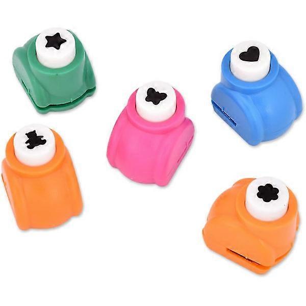 5 mini craft punches for scrapbooking, multi-colored.