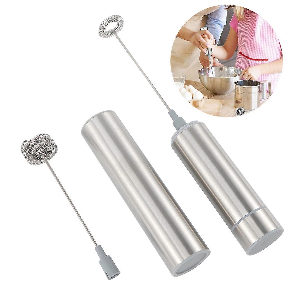 Electric Milk Frother Handheld for Coffee Stirring with Stainless Steel Body Silver Color Keeps Morning Peaceful 300ml