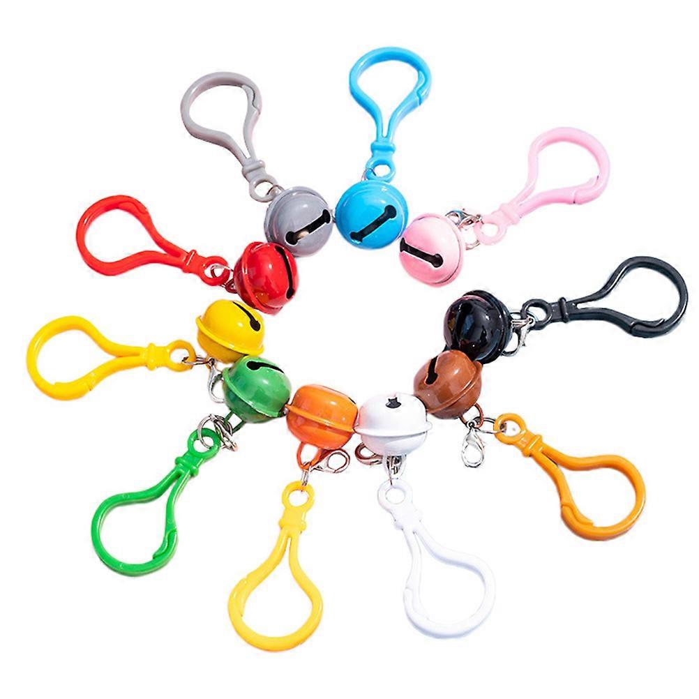 24PCS Colorful Bell Keychains Creative Bag Ornaments DIY Decor Craft Bells for Accessories Crisp Sound Christmas Pendants