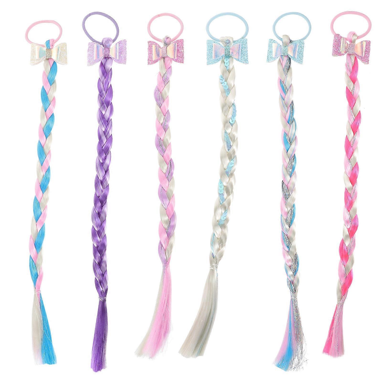 6PCS Bow Hair Extensions for Braid Wigs – Stylish & Durable Hair Accessories for Daily Wear and Party Use