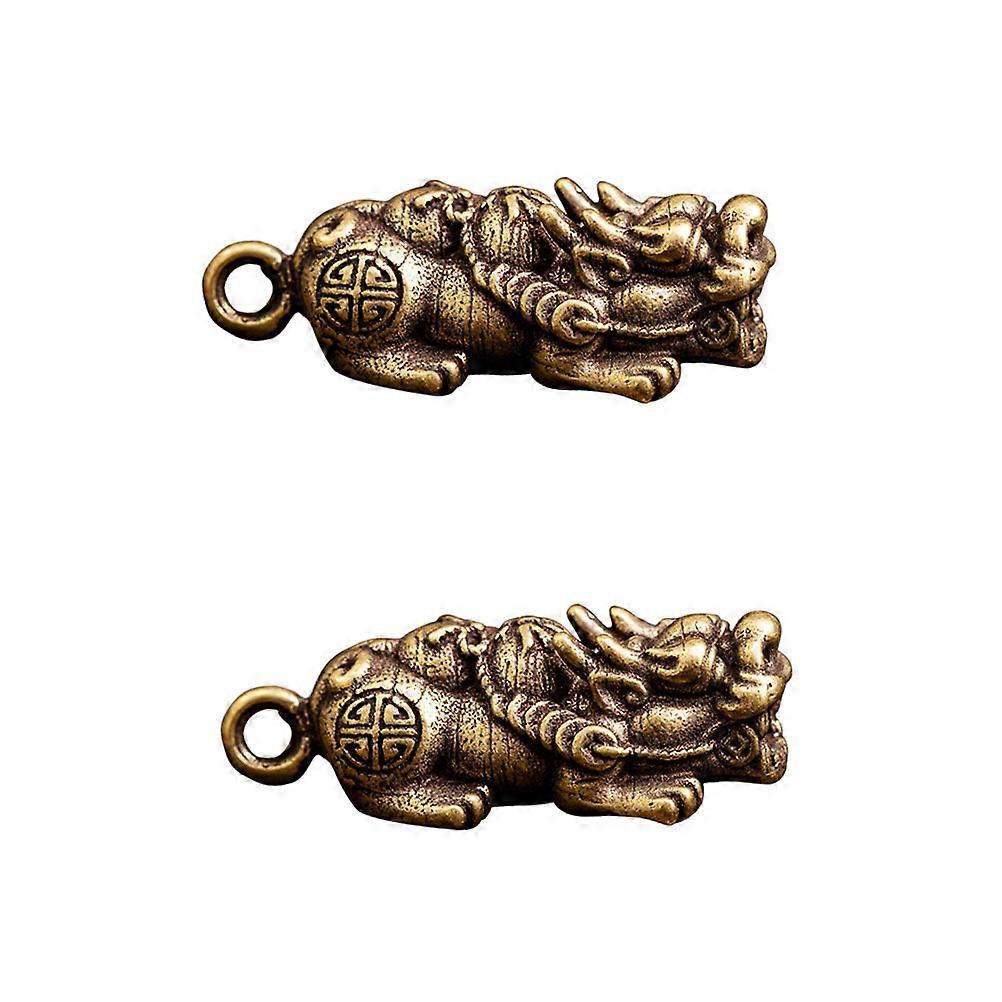 Golden Copper Modeling Pendant for Decor Compact Size 2Pcs