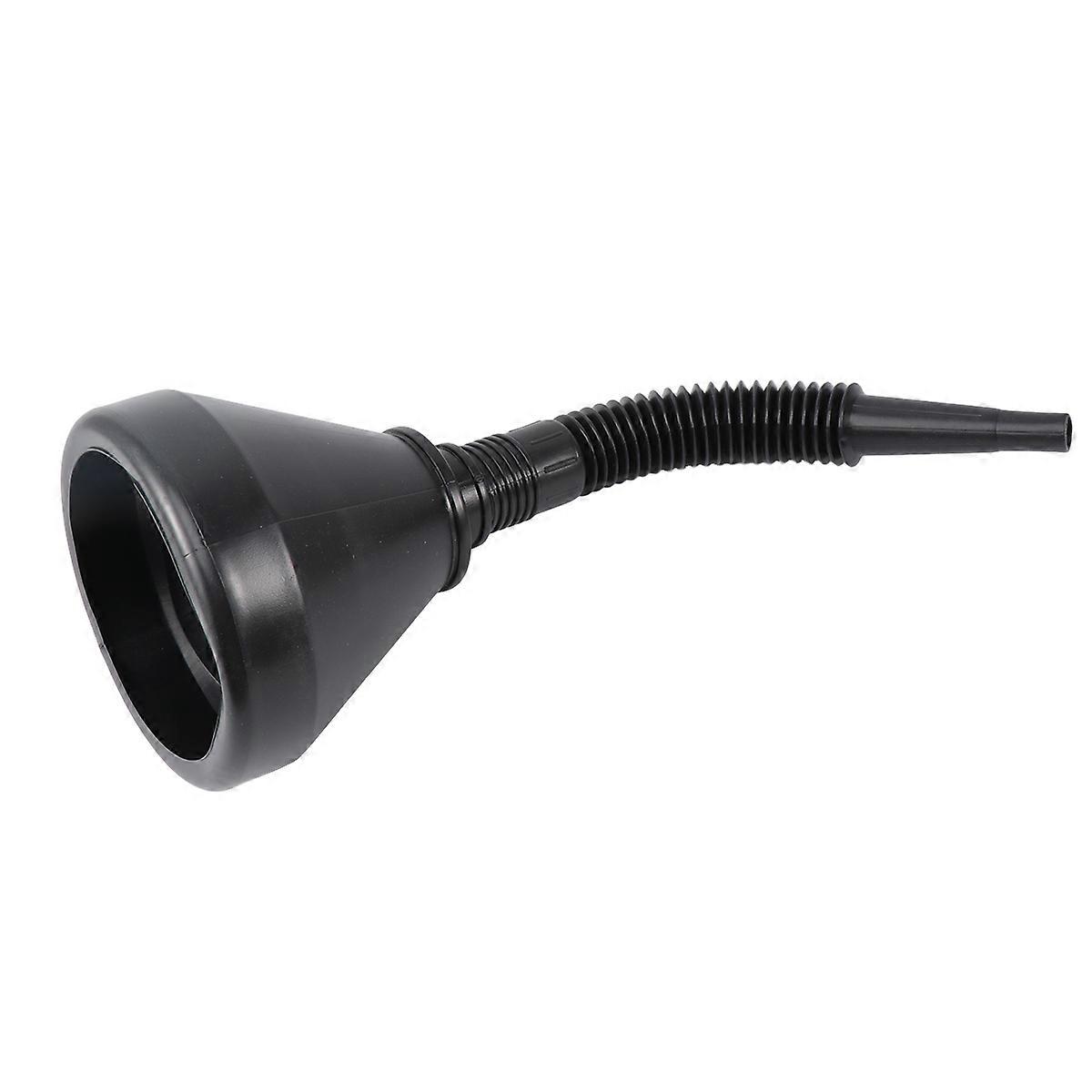 Plastic Funnel with Removable Extension for Car Use Black Polyethylene Wide Spout 7 Inch