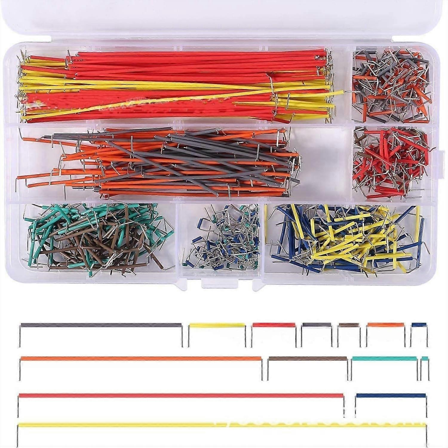 560pcs 14 Values PCB Breadboard Jumper Wire Assortment Set, Cable Assembly 2125mm with Plastic Box