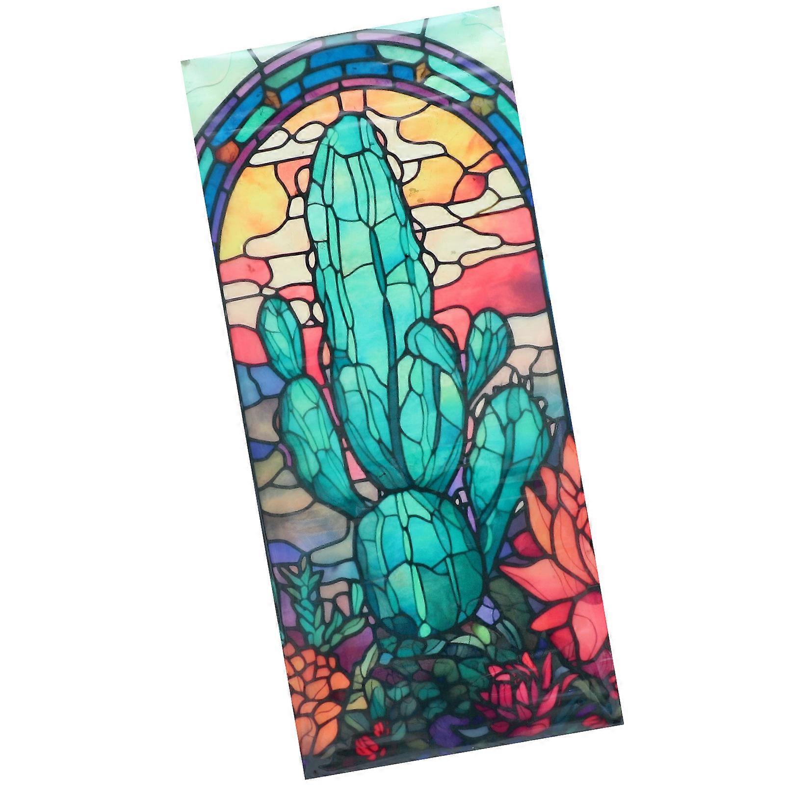 Stained Glass Window Sticker Privacy Protection Glass Surface Decorations 100x45cm Light Filtering 1Set