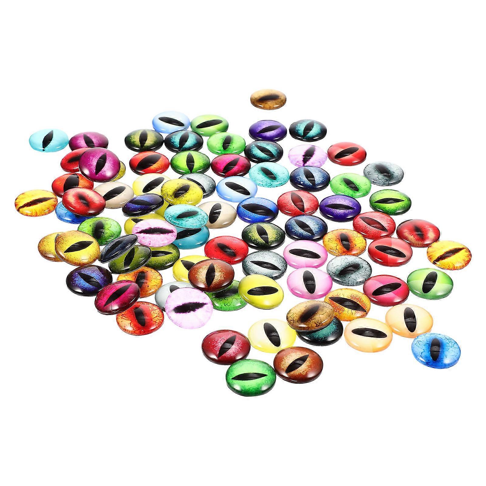 Flat Back Glass Doll Eyes 100pcs Mixed Style Craft Eyes for Handmade Dolls Home Decoration DIY Projects Classroom Crafts Easy to Use