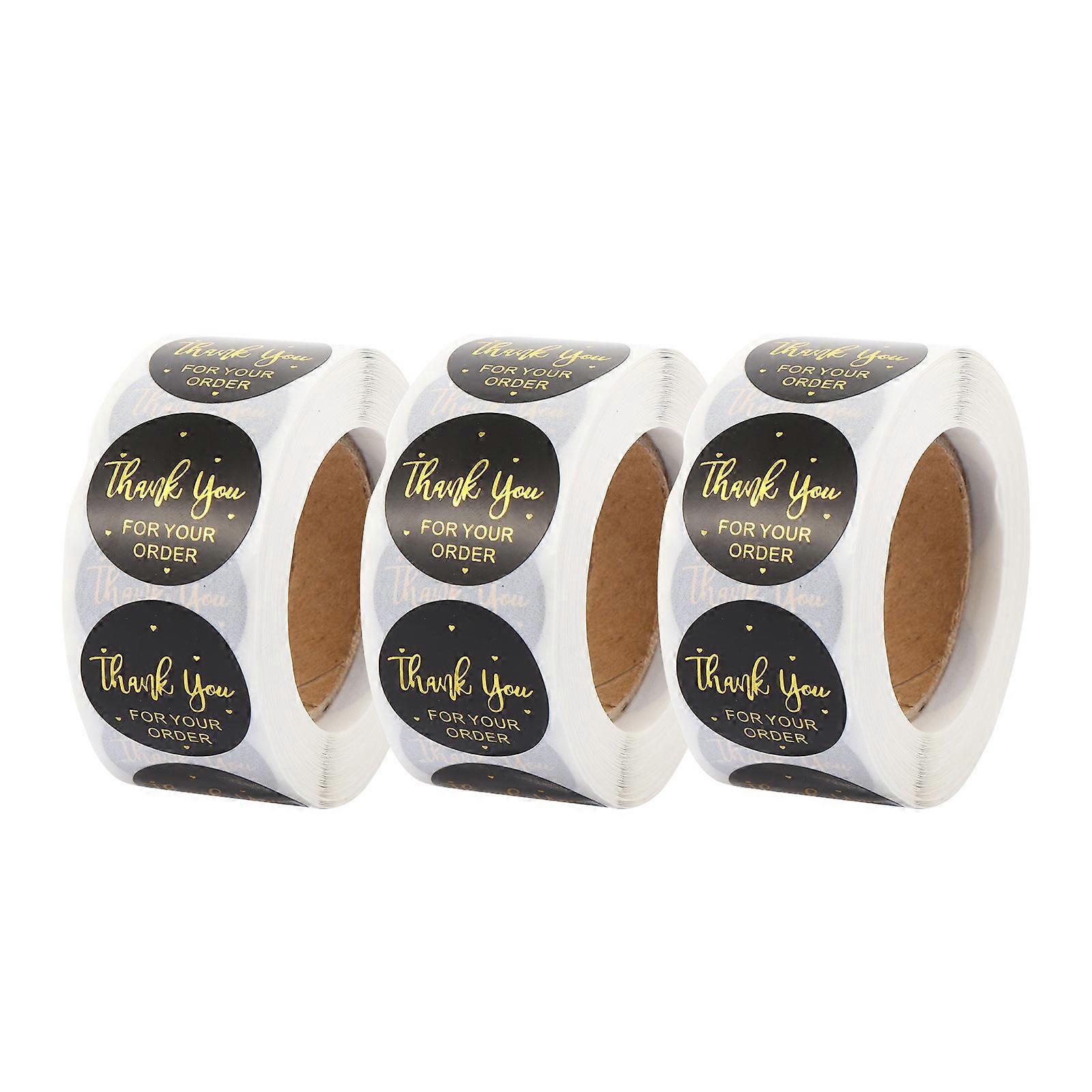 Creative Sealing Sticker Labels 3 Rolls Round Shape Self-Adhesive For Weddings Birthday Parties And Thanksgiving Day