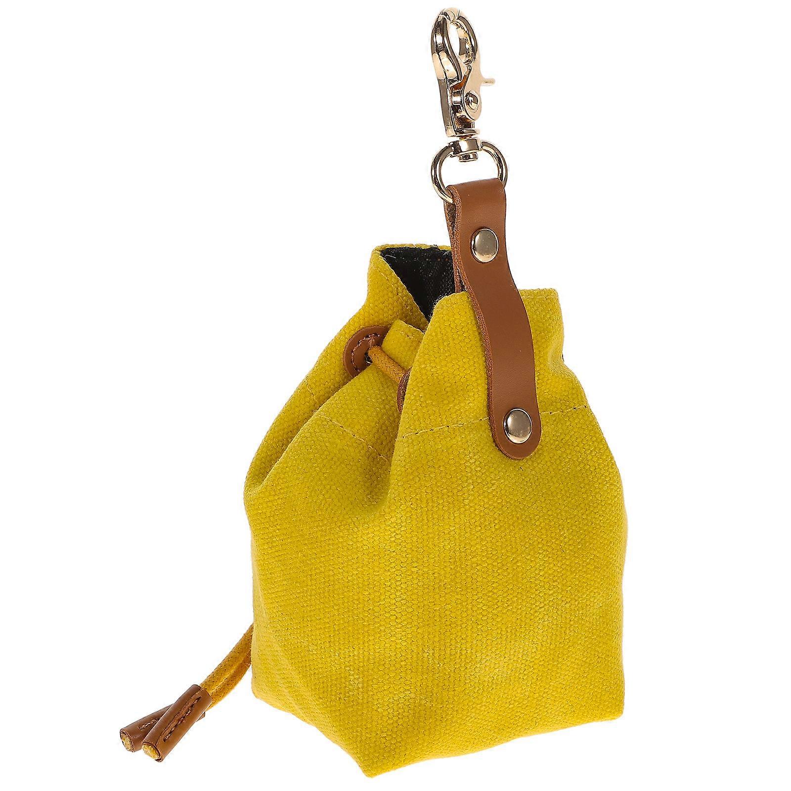 Travel Dog Food Holder For Pet Owners Rectangular Pouch In Yellow Ideal For Pet Training 1Set
