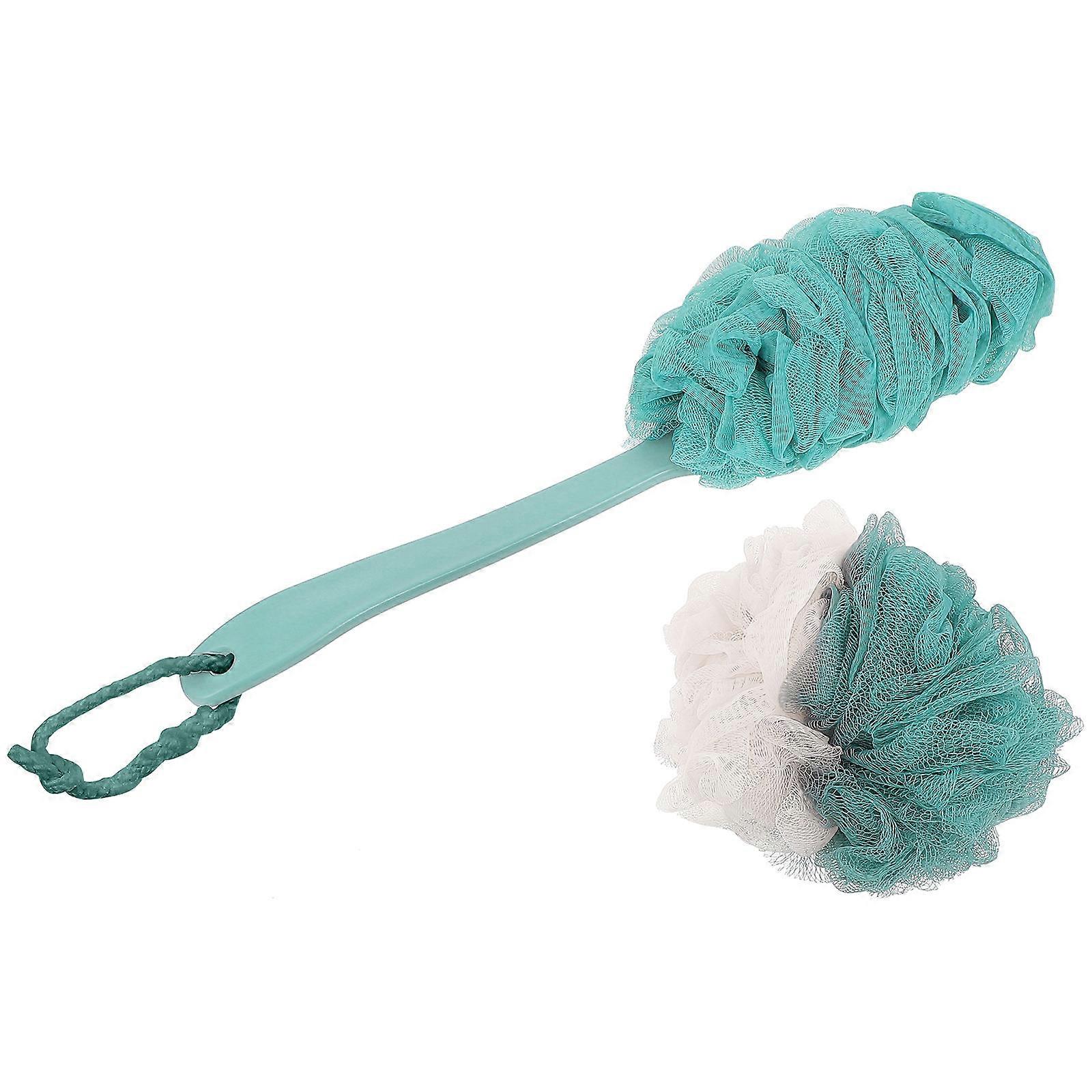 Long Handle Shower Scrubber 4Pcs Nylon Mesh Bath Ball For Effective Body Cleaning In Assorted Color