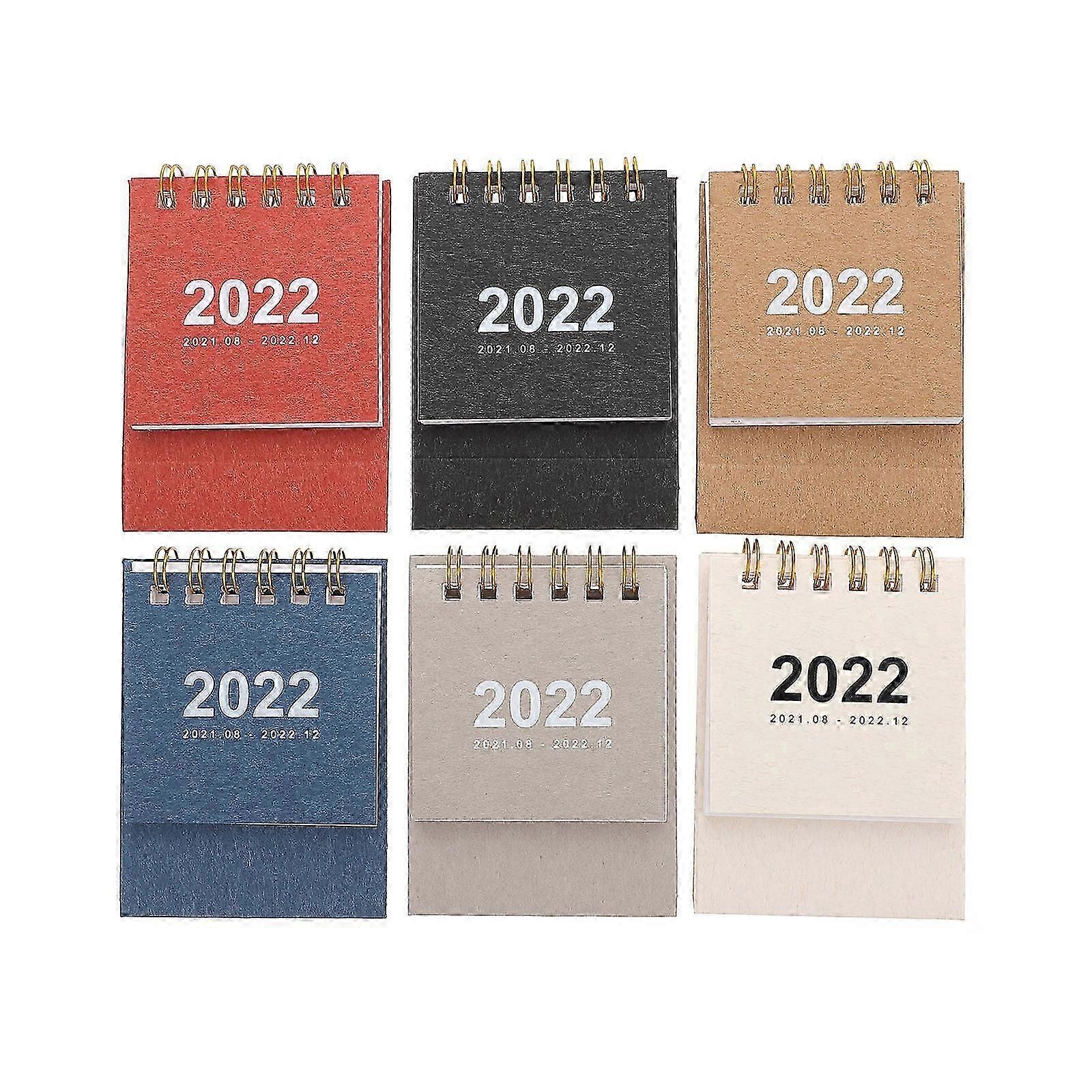 Mini Desk Calendars Daily Planners Memo Planning Simple and Modern Design Rectangular Paper 6Pcs