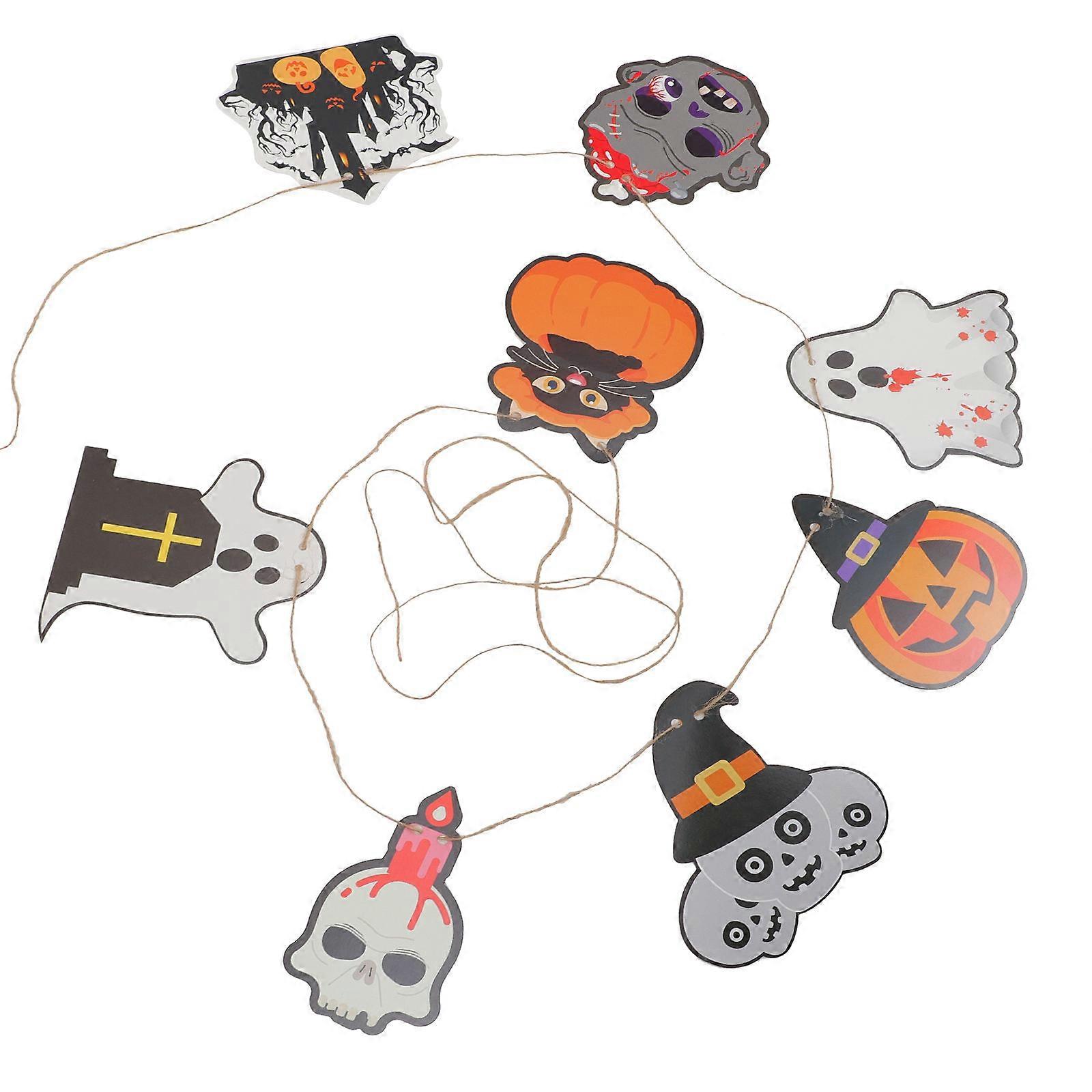 Hanging Banner For Halloween Parties 1 Set With Paper Material Assorted Color Ideal For Families And Party Organizers
