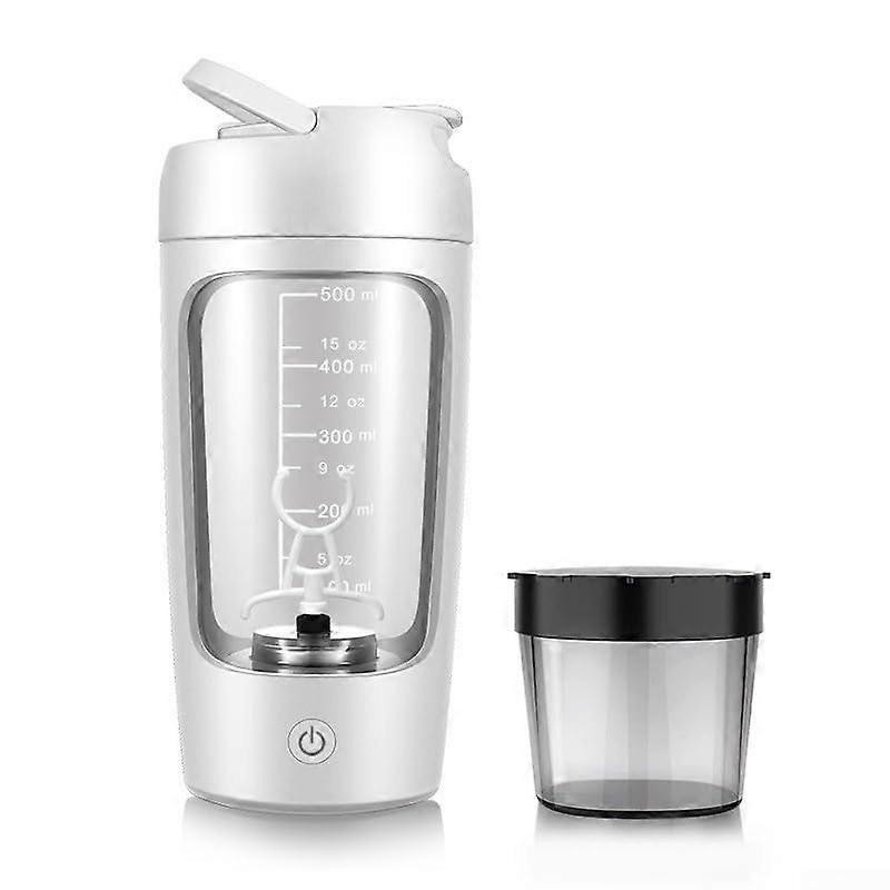 Practical Electric Shaker for Mixing Protein Shakes and Drinks, Rechargeable with Quick Mixing Function (White (with Box))'