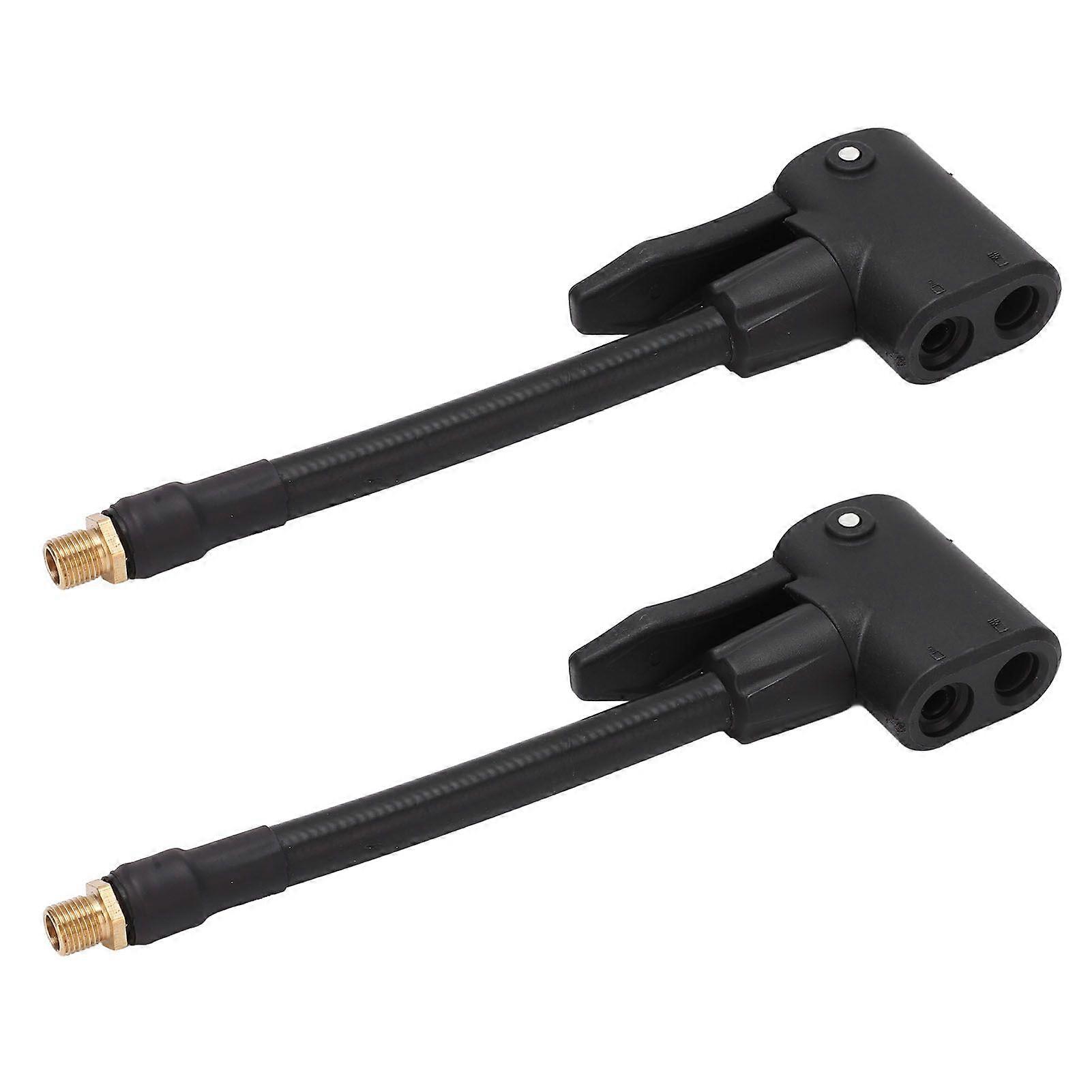 Air pump nozzle with thread connector for tyre valves