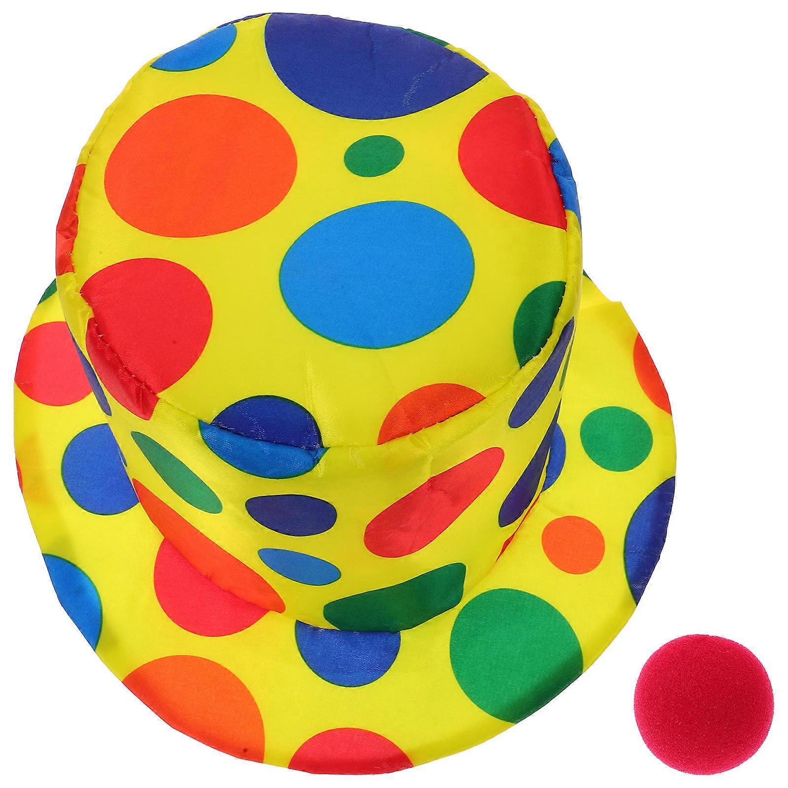 Funny Clown Costume with Hat and Nose for Party Supplies Multi Size: One Size Fits Most