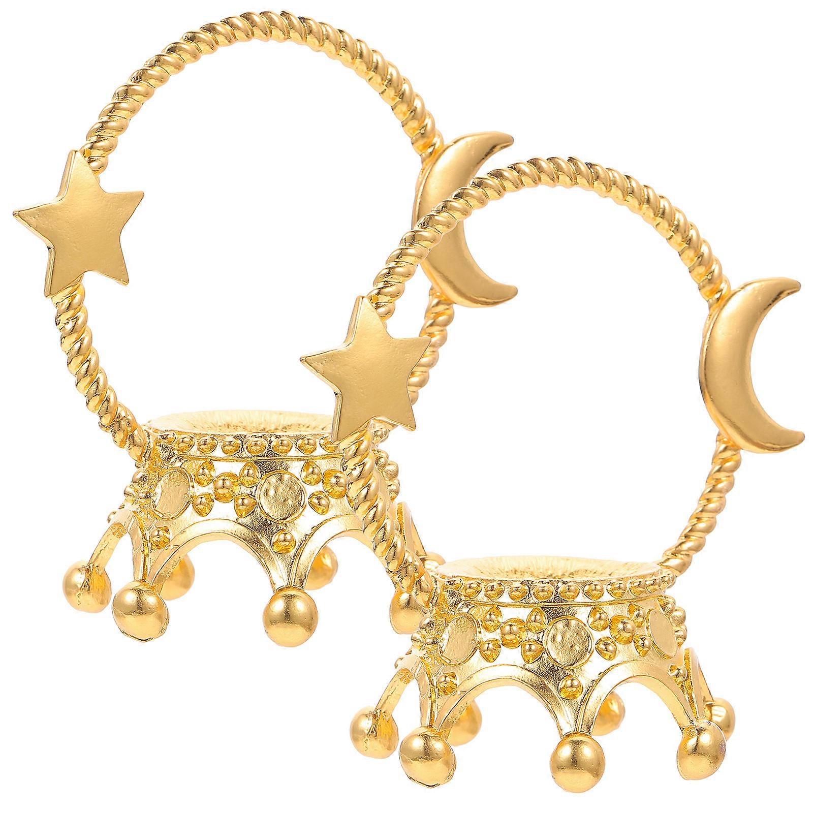 Crystal Ball Base Sphere Holder Display Home Decoration .6x5x8cm Rust-Resistant Coating 2Pcs
