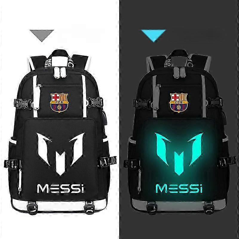 メッシサッカースタープリントバックパックランドセルとトラベルバッグブラック1