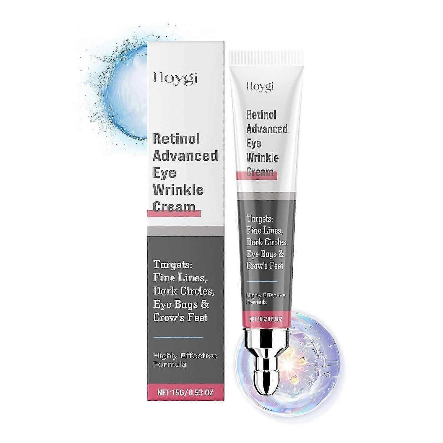 Crème contour des yeux au rétinol anti-âge, Crème anti-cernes sous les yeux pour les poches et les poches sous les yeux, Crème raffermissante pour les yeux pour les rides, Soin hydratant sous les yeux