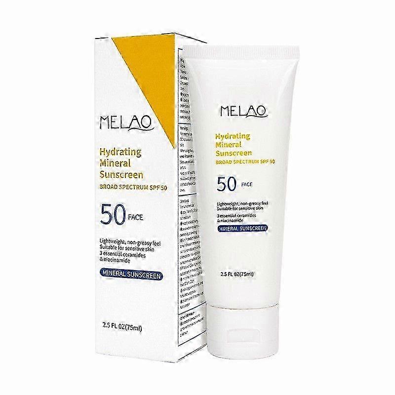 ミネラル日焼け止めSPF50+、ヒアルロン酸+ナイアシンアミド+セラミド入り顔日焼け止め、さわやかな防水日焼け止め、べたつかない