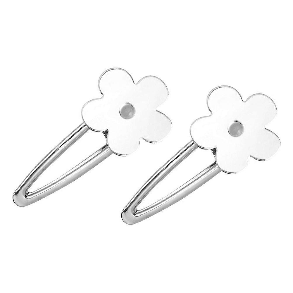 Fashion Headdress with Flower Patterned Design for Decoration Silver Color Lightweight and Durable 2pcs