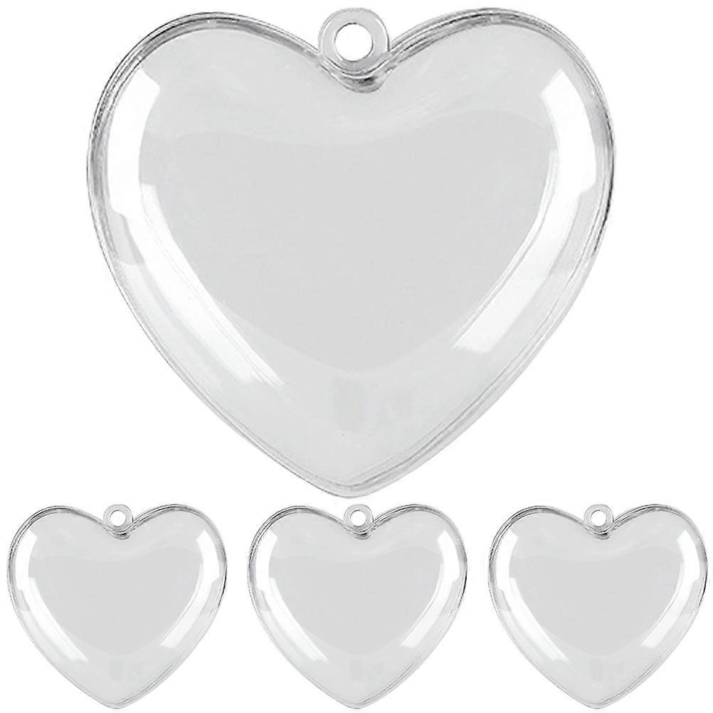 Heart Shaped Fillable Gift Box For Party Planners 12.00X12.00X3.00CM Transparent 4Pcs