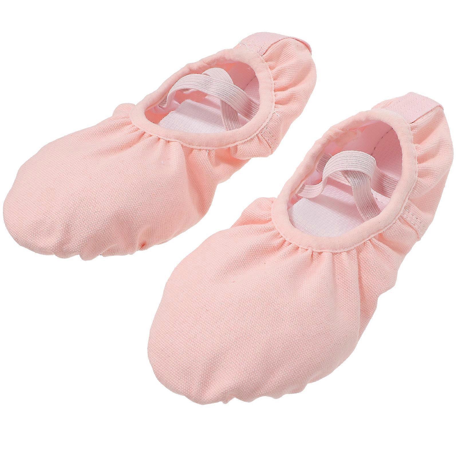 Pink Ballet Shoes for Girls Made of Cowhide and Canvas NonSlip Design for Yoga Ballet Practice Size Fits Most