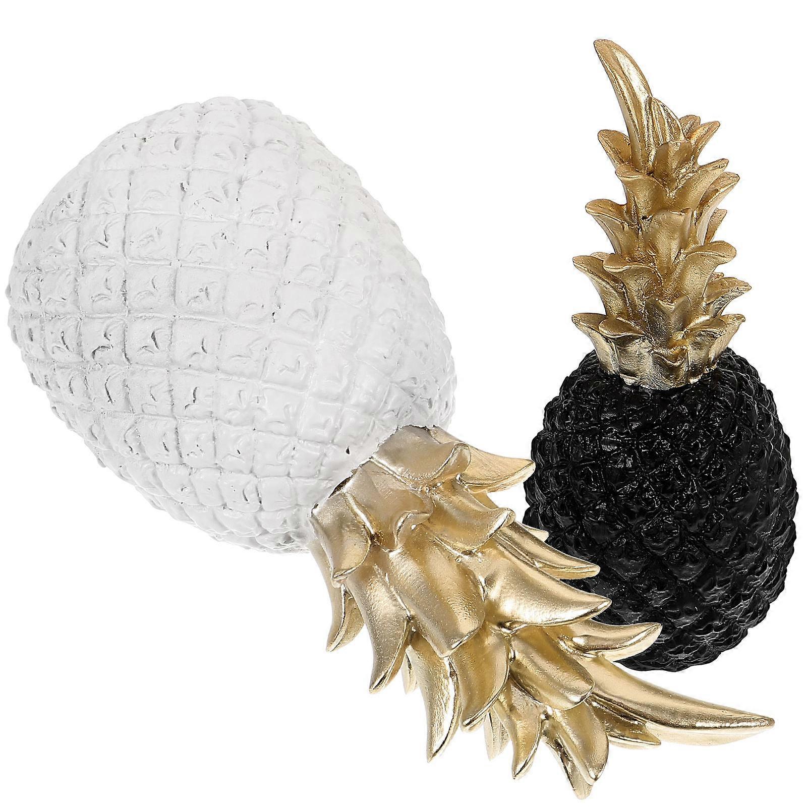 Decorative Pottery Pineapple Ornament for Home Use 2Pcs Assorted