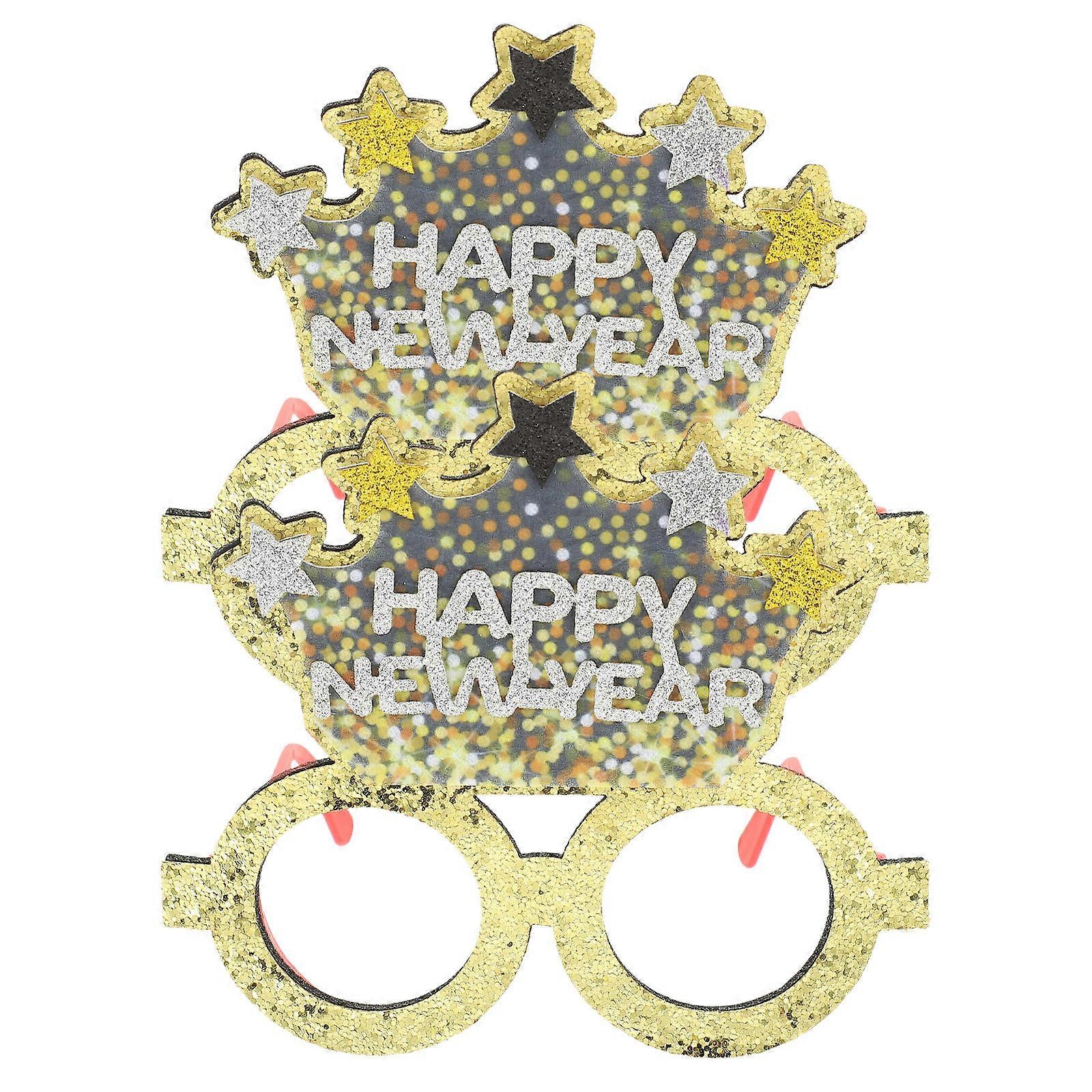 2pcs Fun Crown Design Celebration Glasses for Festive Events and Year Eve Parties Adorable Photo Props