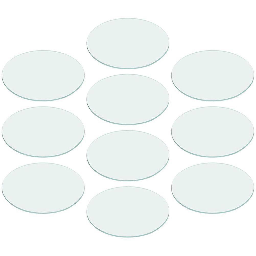10Pcs Transparent Watch Glasses For Science Experiment Enthusiasts Round Flat Shape Load Carrier