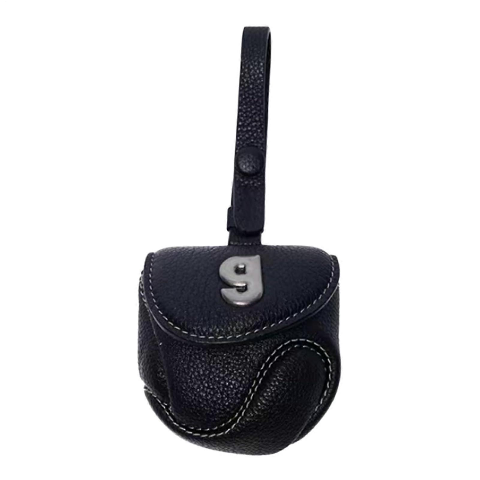 Earphones Carrying Case With Zippered Storage, Organizer Pouch, Round Soft Case, Black For Travel, School, Home