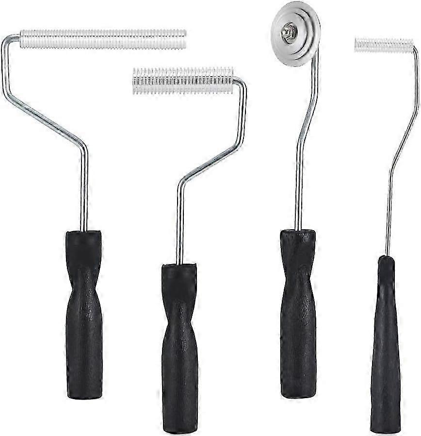 Fiberglass Roller Tool Kit, 4 Piece Fiberglass Resin Laminating Bubble Roller Set for Bath