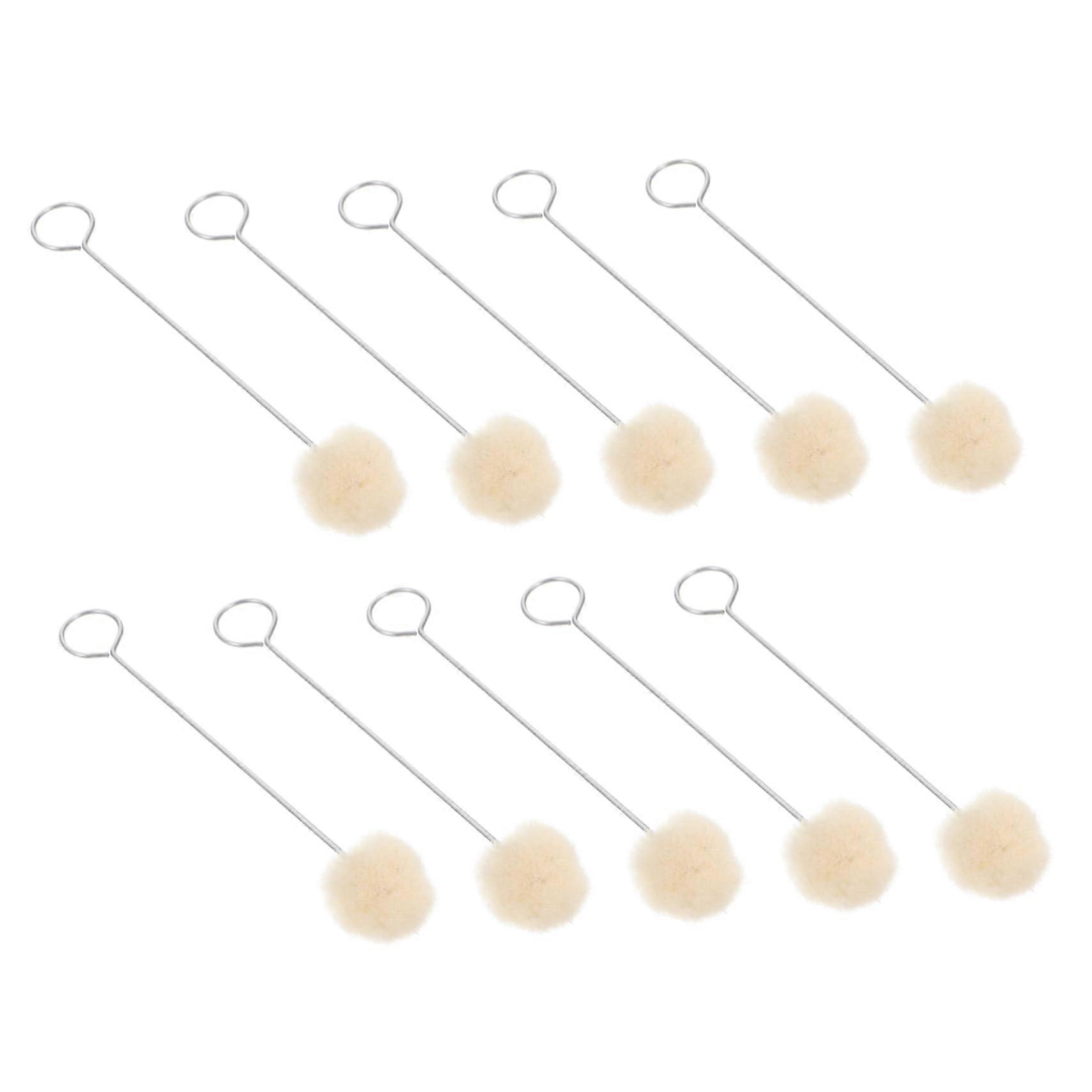 DauberDyeing Tools for Leather Crafts, Pack of 50 Wool Balls, Brush Handle, Dyeing Wool Daubers for Home Use, Wool Balls, Brush
