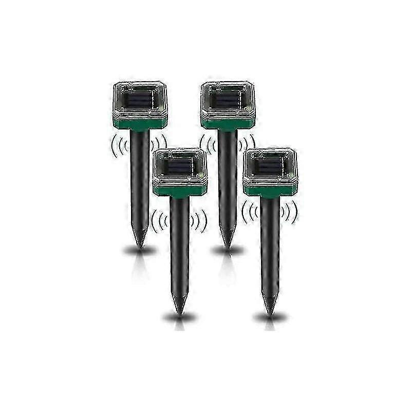 4-pack Solar Ultraljud mullvad repeller, sol mullvad repeller möss repeller utomhus för trädgårdar, mol, voles, gophers, ormar eller andra gnagare