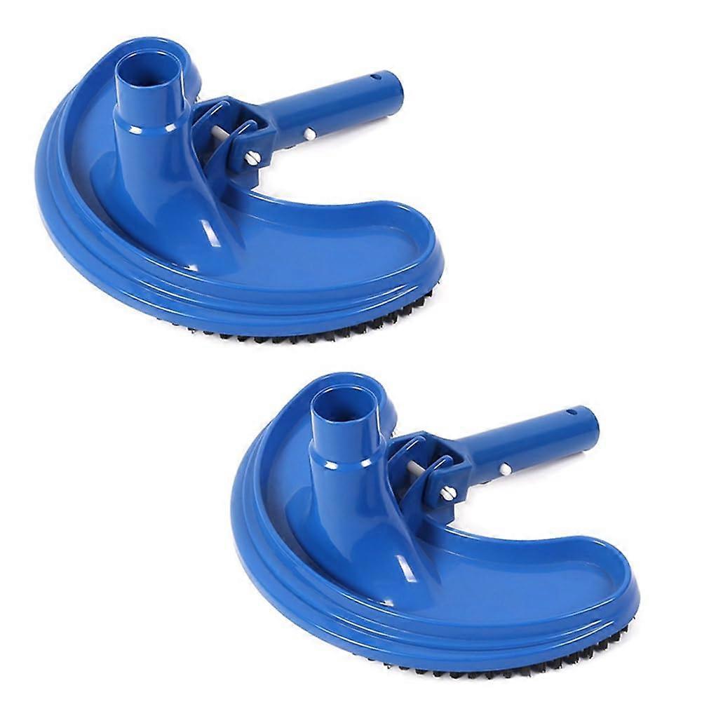 2PCS Brush Cleaner Half Moon Flexible Swimming Pool Cleaning Tool Curved Brush Blue