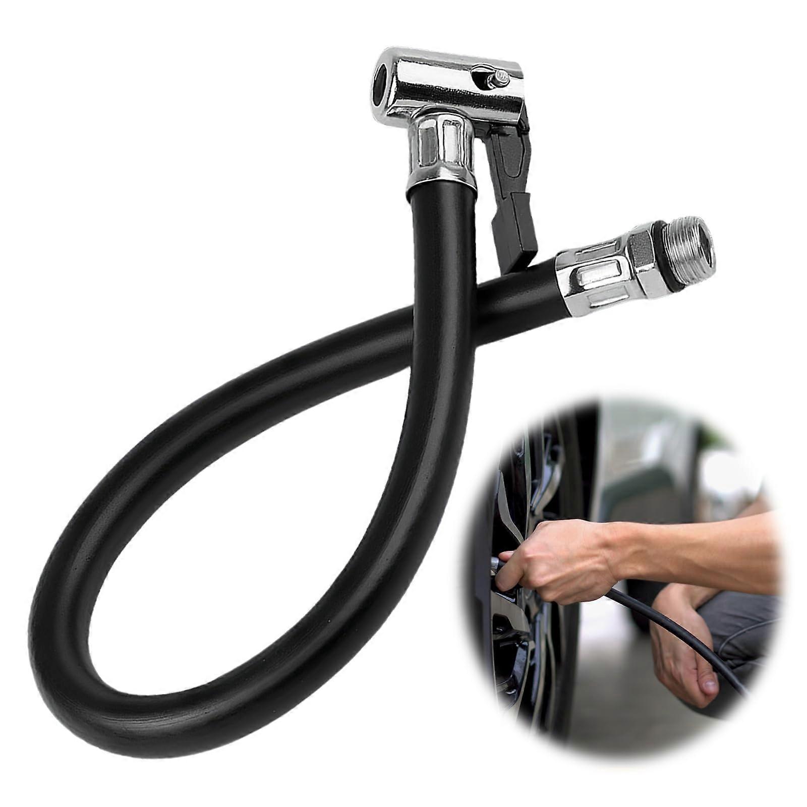 Universal Tyre Inflator Hose 36 cm with Schrader Valve for Car, Motorcycle, Bicycle