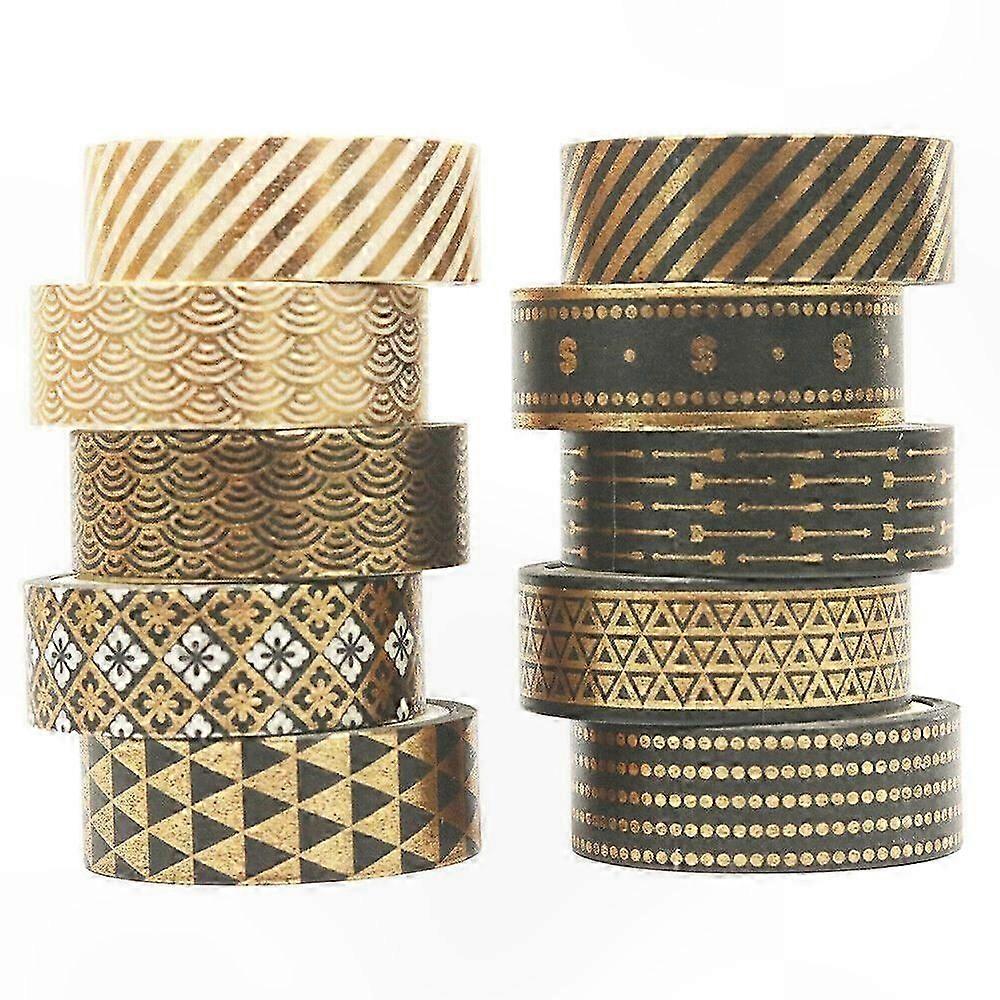 Decorative Washi Tape Set - 10 Rolls for Crafting, Scrapbooking, and DIY Projects