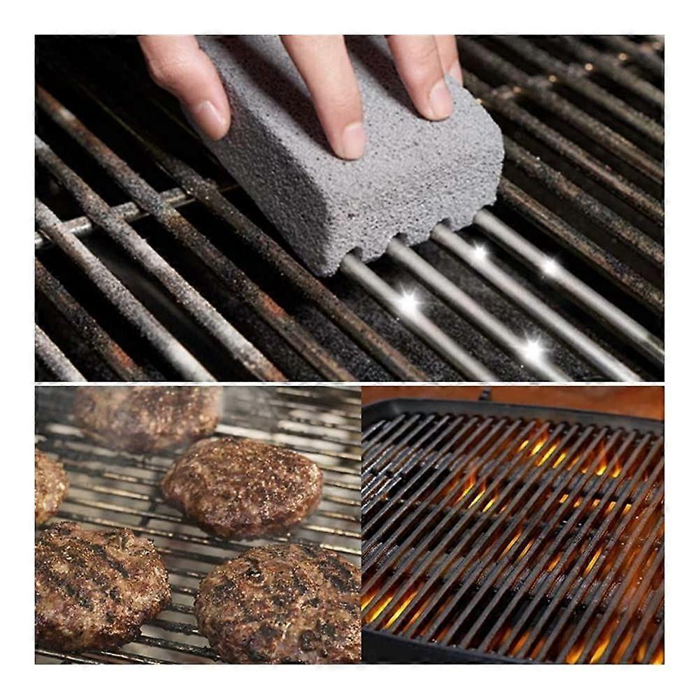 Grilling Barbecue Accessories BBQ Grill Cleaning Block and Stone Set with BBQ Racks for Stains and Grease Cleanup 1/2 Pcs