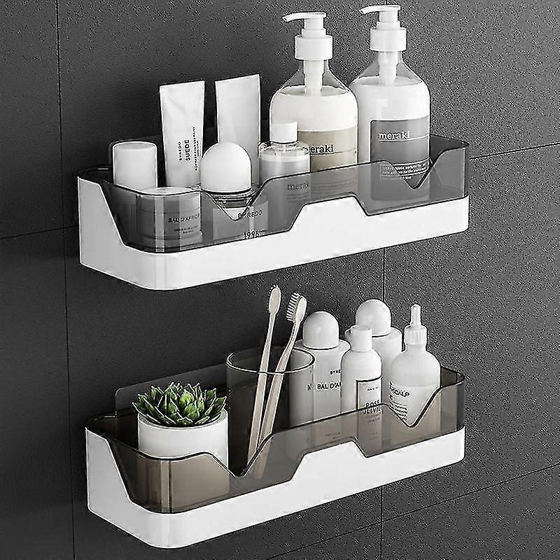 2PCS No Drill Shower Shelf Set, Bathroom Storage Organizer for Shower Essentials