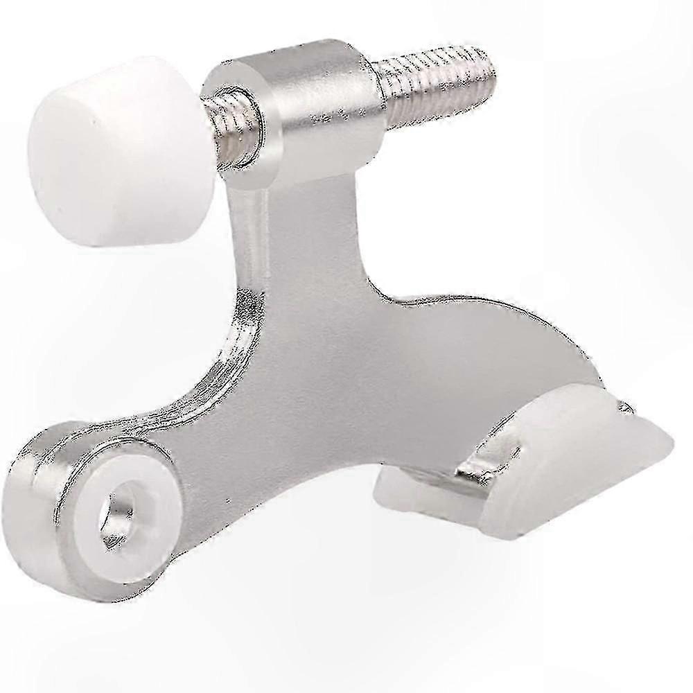 Durable Wall Protection Gadget - Wall-Mounted Door Stop for Door Frames (Silver) (Single Unit)