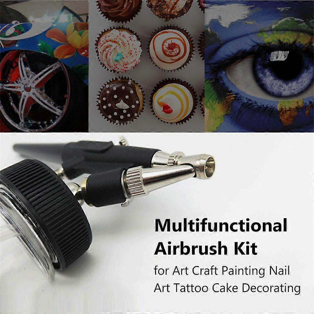 Mini Single Action Air Brush Kit Siphon Feed 0.8mm Paint Spray Gun Air Brush Kit with Hose 2cc Fluid Cups Spray Tool for Body Painting Makeup Art Mode