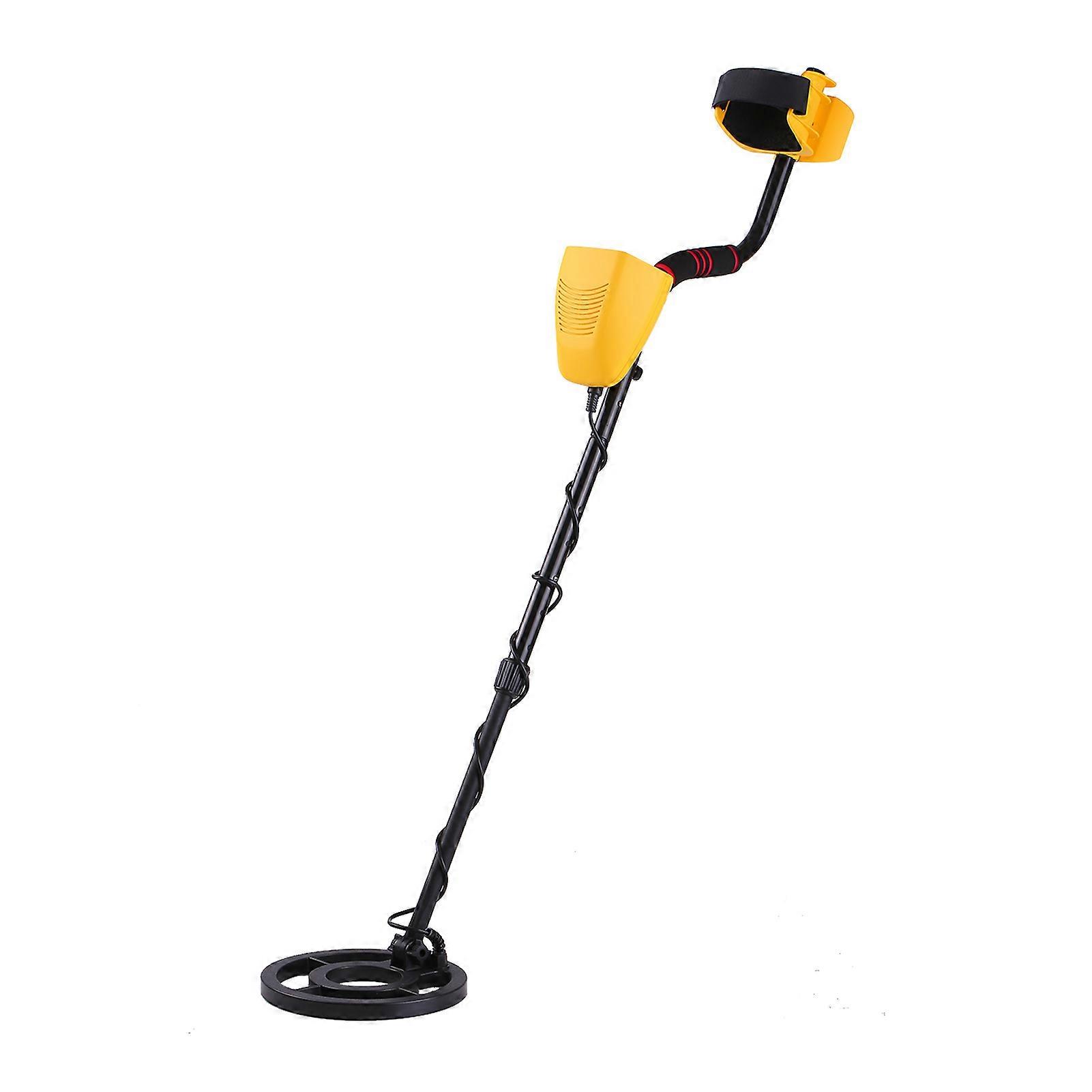 Professional Metal Detector 8" Waterproof Coil Adjustable Stem Yellow