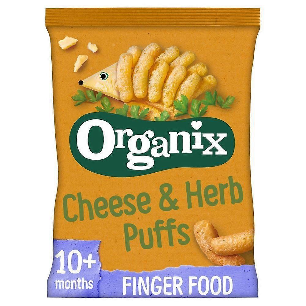 Organix Cheese & Herb Organic Finger Food Toddler Snack Corn Puffs 15g - 4 Pack