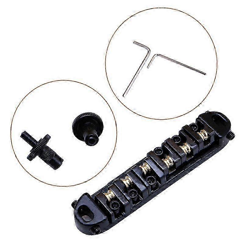 Black Locking Bridge Tuning-o-matic Chrome Bridge for Guitar SZRH A-DS