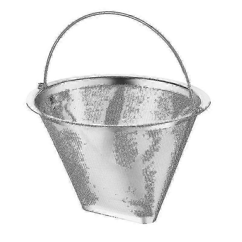 Stainless Steel Reusable Coffee Filter Cone with Handle for Drip Brewing & Pour Over Coffee Makers