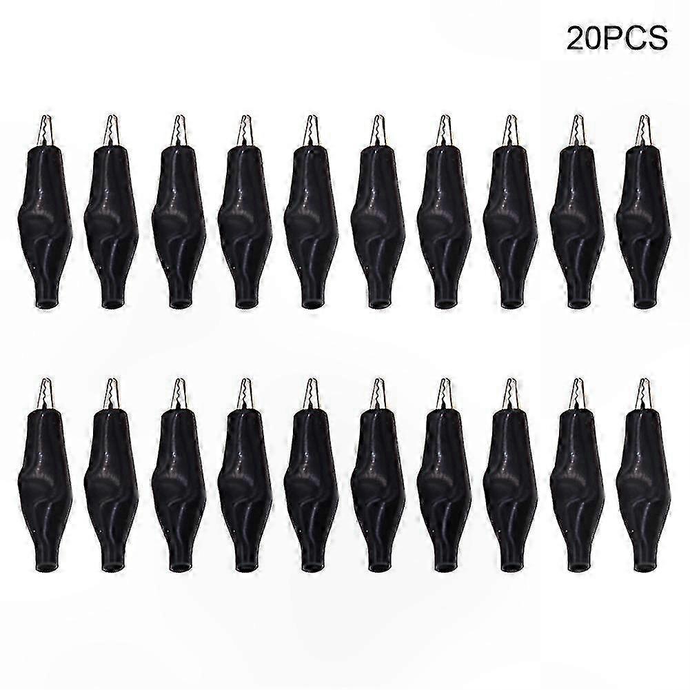 20-Pack 28mm Crocodile Clips with Plastic Boot for Reliable Testing Work Portable and Easy to Use