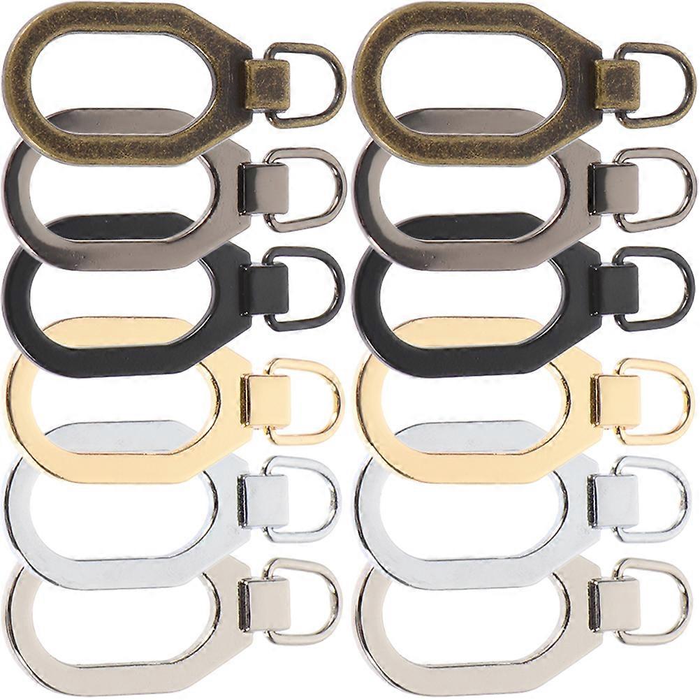 Clothing Zipper Head Pull Tab Detachable for Daily Use Crafted with Safe Alloy Material Used for Repair 12Pcs