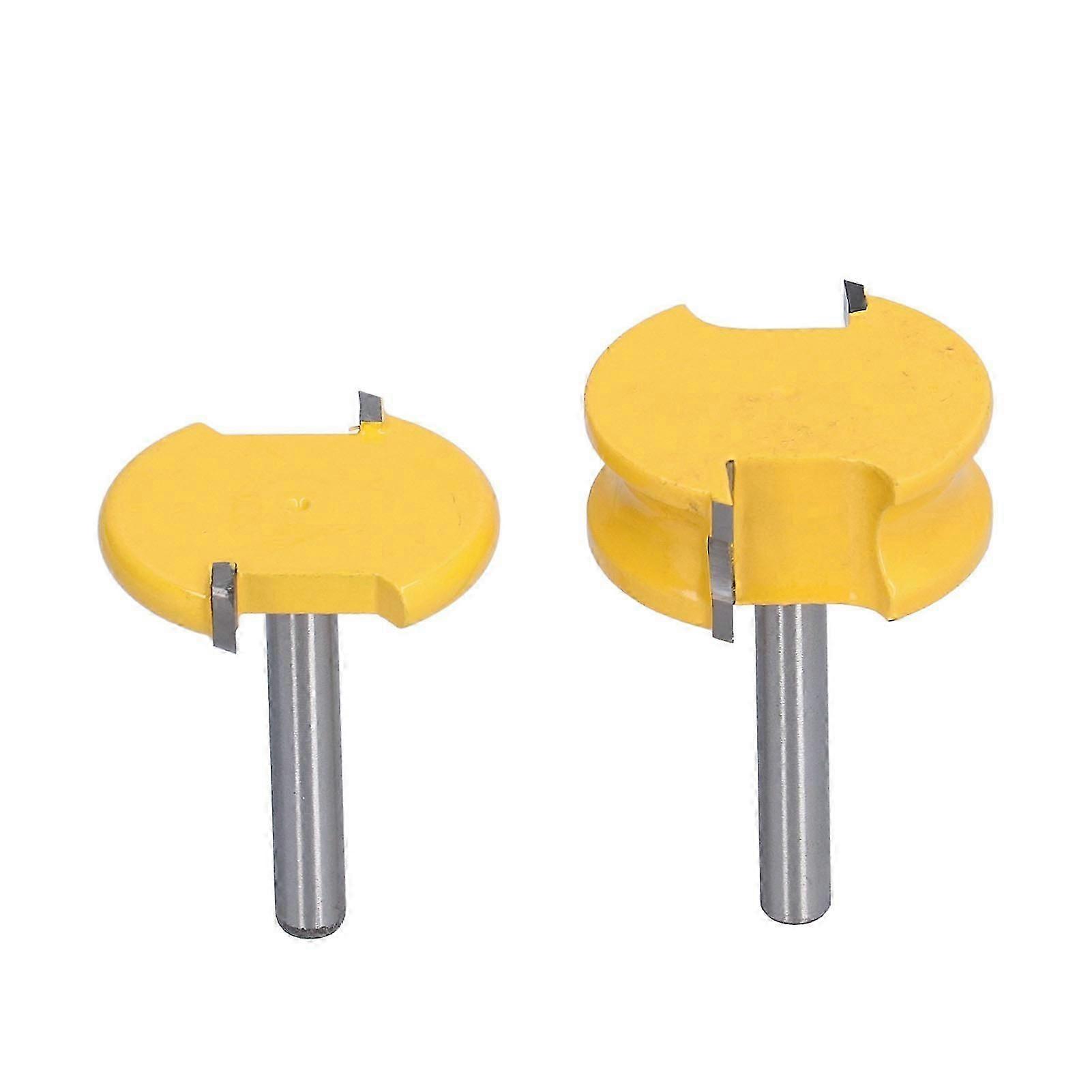 2Pcs Router Bit Arc T Type Metal Milling Cutter Edging Tool Set Kit for Woodworking1/4in