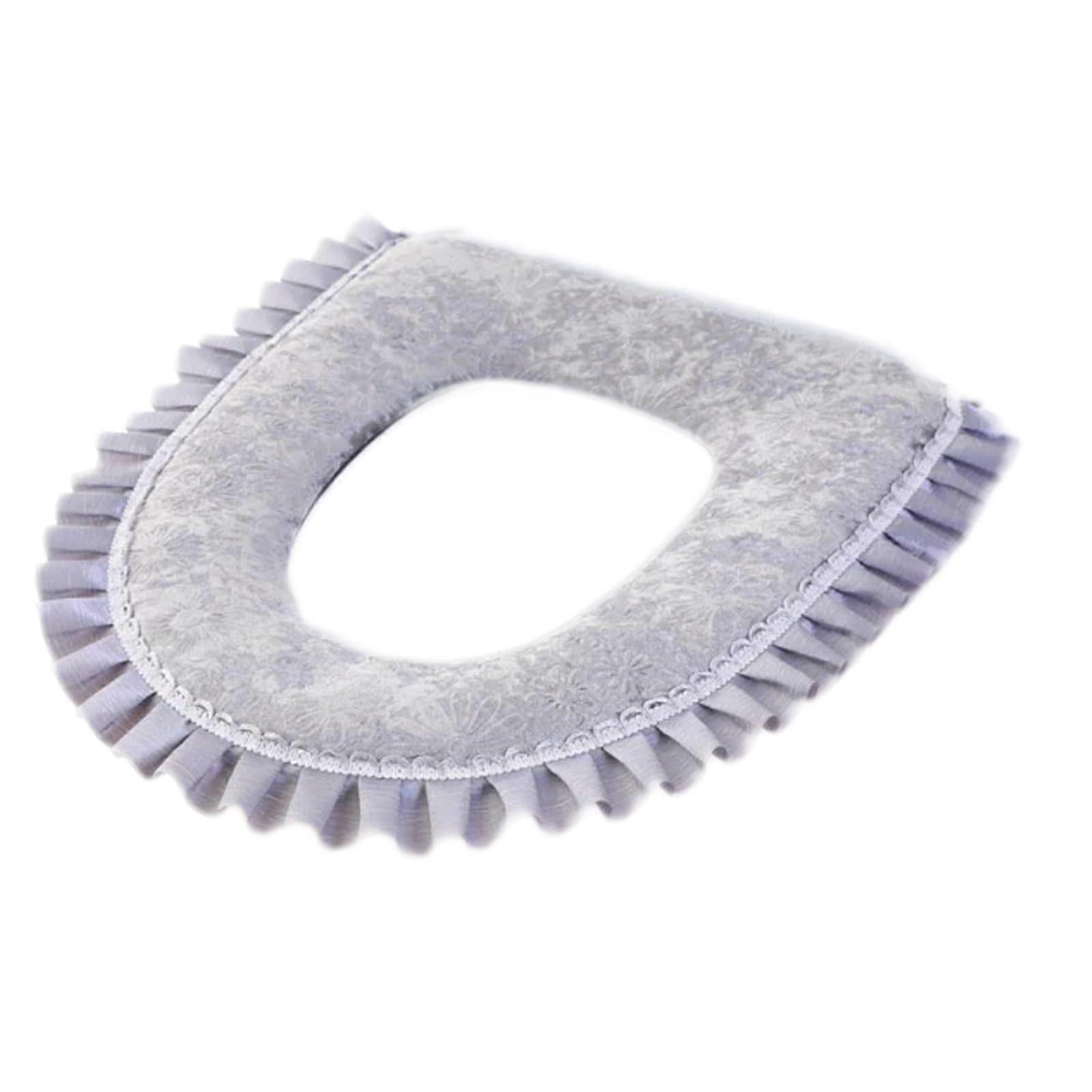 Toilet Seat Cover Pads Soft Toilet Seat Pad Cover Flower Winter Plush Zipper