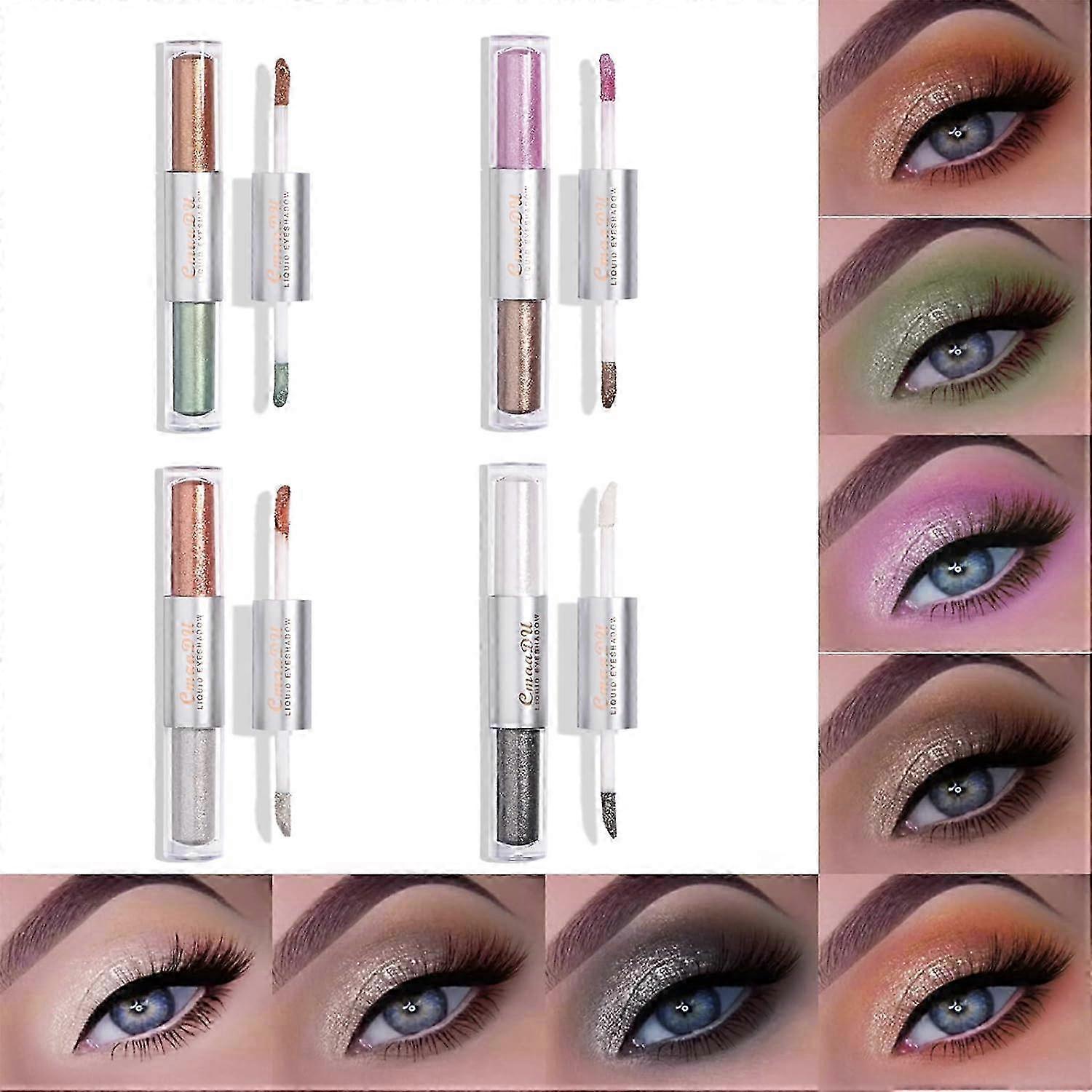 8 Colours Metallic Glitter Liquid Eyeshadow, Metallic Dimond Shimme...