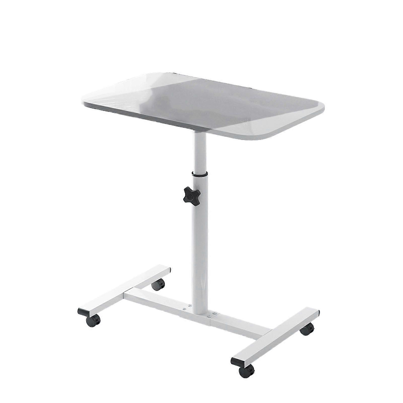Mobile Laptop Computer Desk Cart Mobile Rolling Laptop Cart 360 Degree Rotating Desktop for Home Office Grey